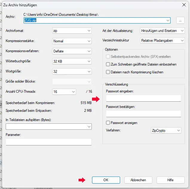 zip mit passwort 2